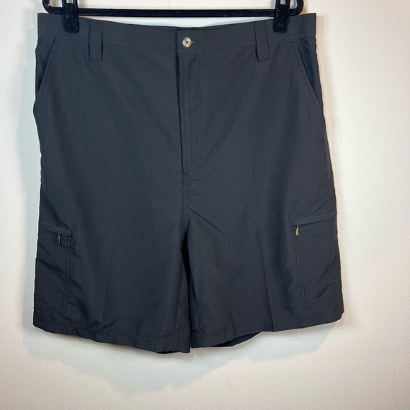Backtee Men's Cargo Shorts Black Lightweight Zipper Pockets Golf Outdoors  Sz 38 - Picture 1 of 12